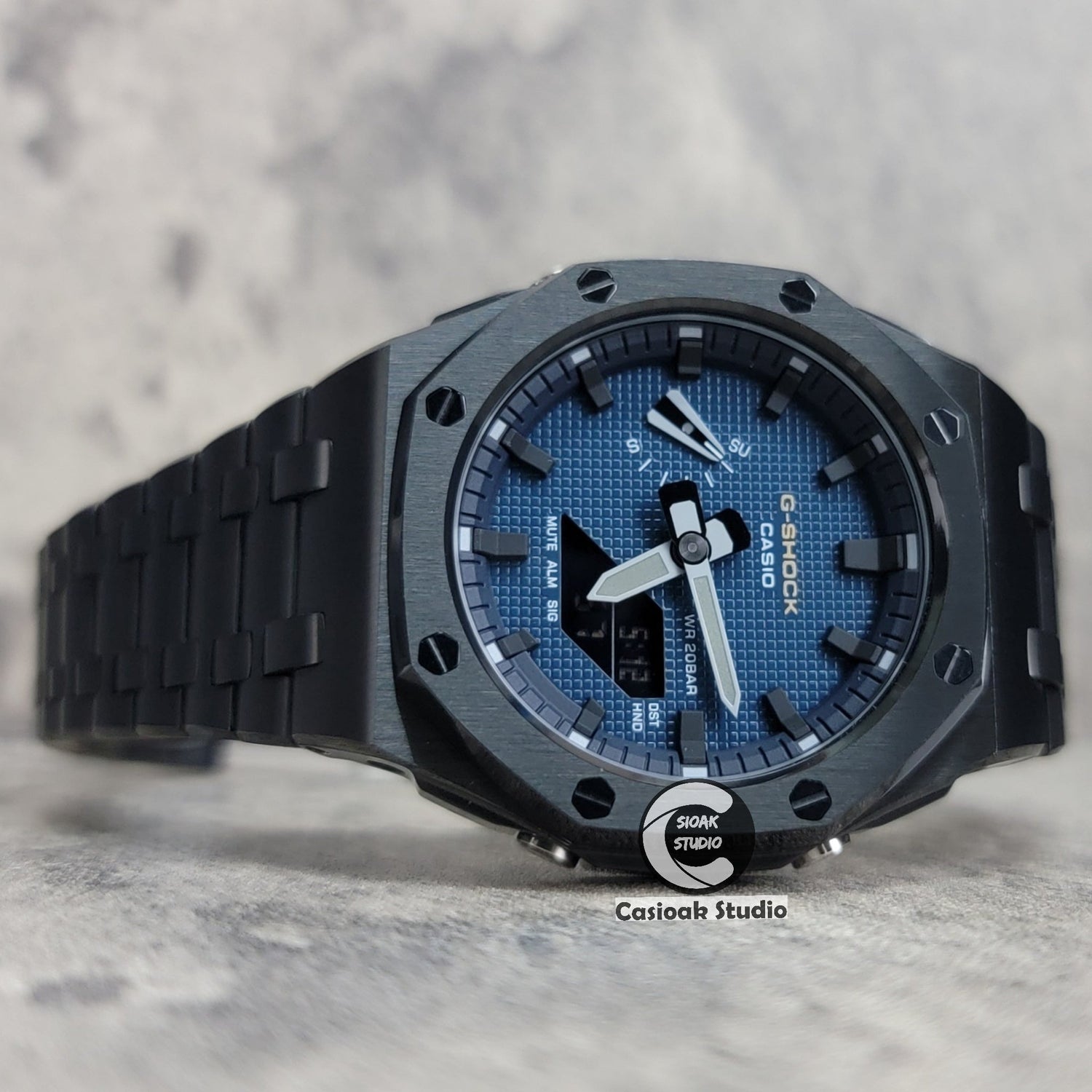 London Craftwork Casioak - Custodia per bracciale in acciaio inox MOD per G Shock GA2100 GA2110, colore: Nero London Craftwork Casioak - Custodia per bracciale in acciaio inox MOD per G Shock GA2100 GA2110, colore: Nero