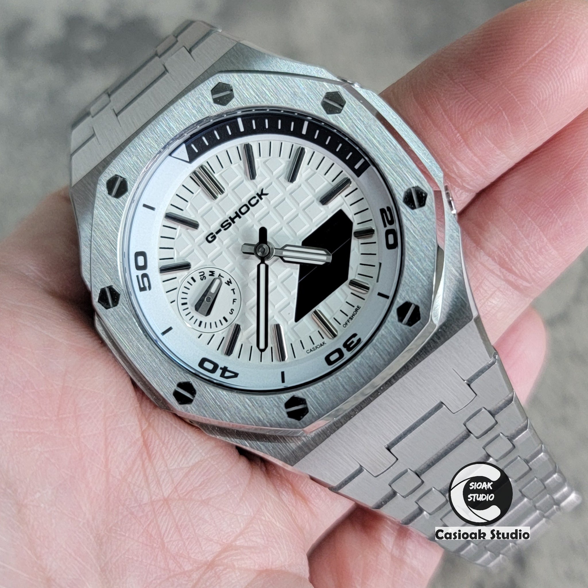 Casioak-Mod-Watch-NEW-Silver-