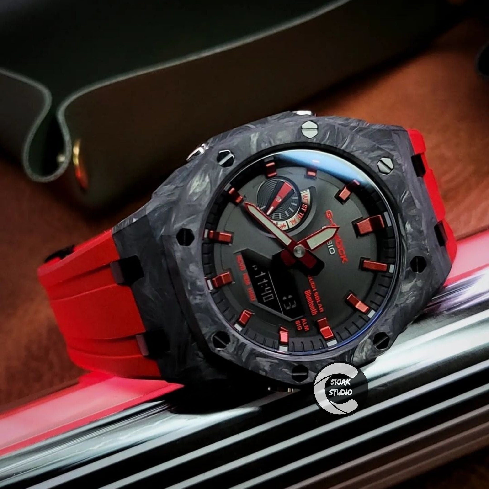 Casioak Mod Watch Solar Bluetooth Carbon Fiber Offshore Superior Black ...