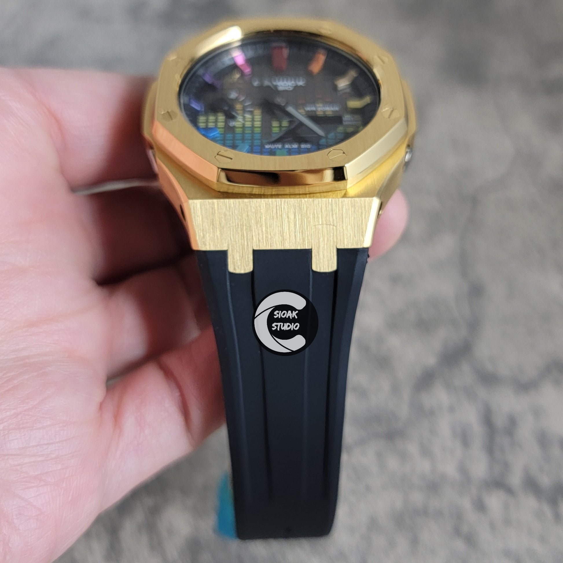 Casioak Mod Custom Casio G-Shock Royal Oak Custom Mens Luxury Metal Watches Tiffany Rainbow Ga 2100 Ga b2100