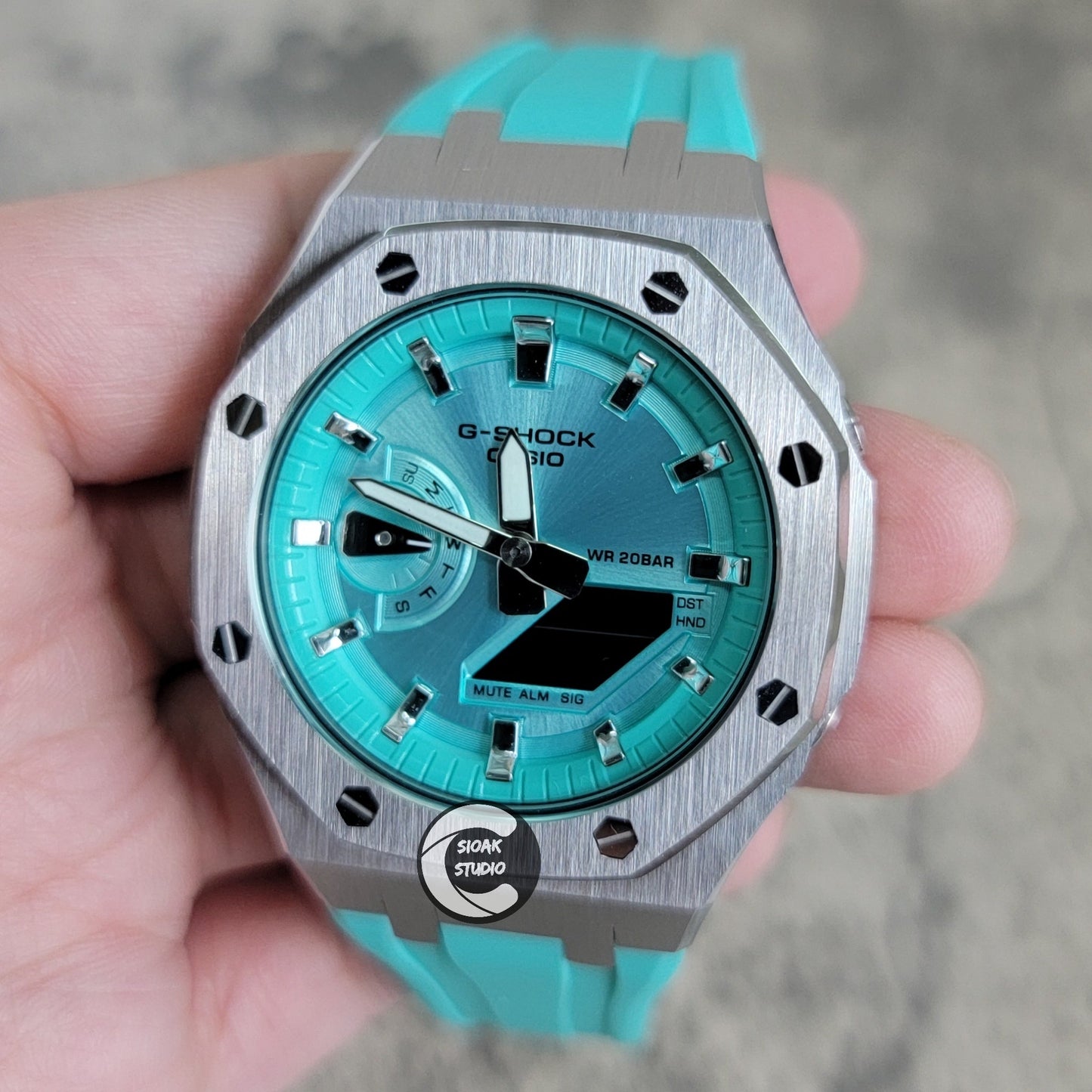 Casioak Mod Custom Casio G-Shock Royal Oak Custom Mens Luxury Metal Watches Tiffany Rainbow Ga 2100 Ga b2100