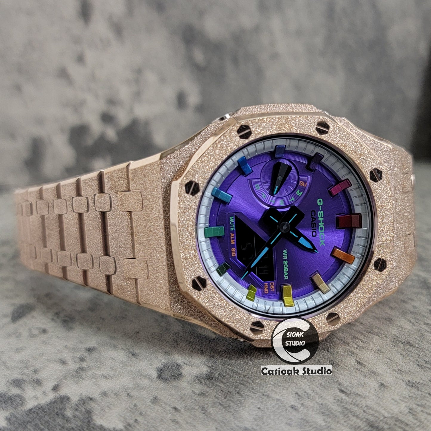 Casioak Mod Custom Casio G-Shock Royal Oak Custom Mens Luxury Metal Watches Tiffany Rainbow Ga 2100 Ga b2100