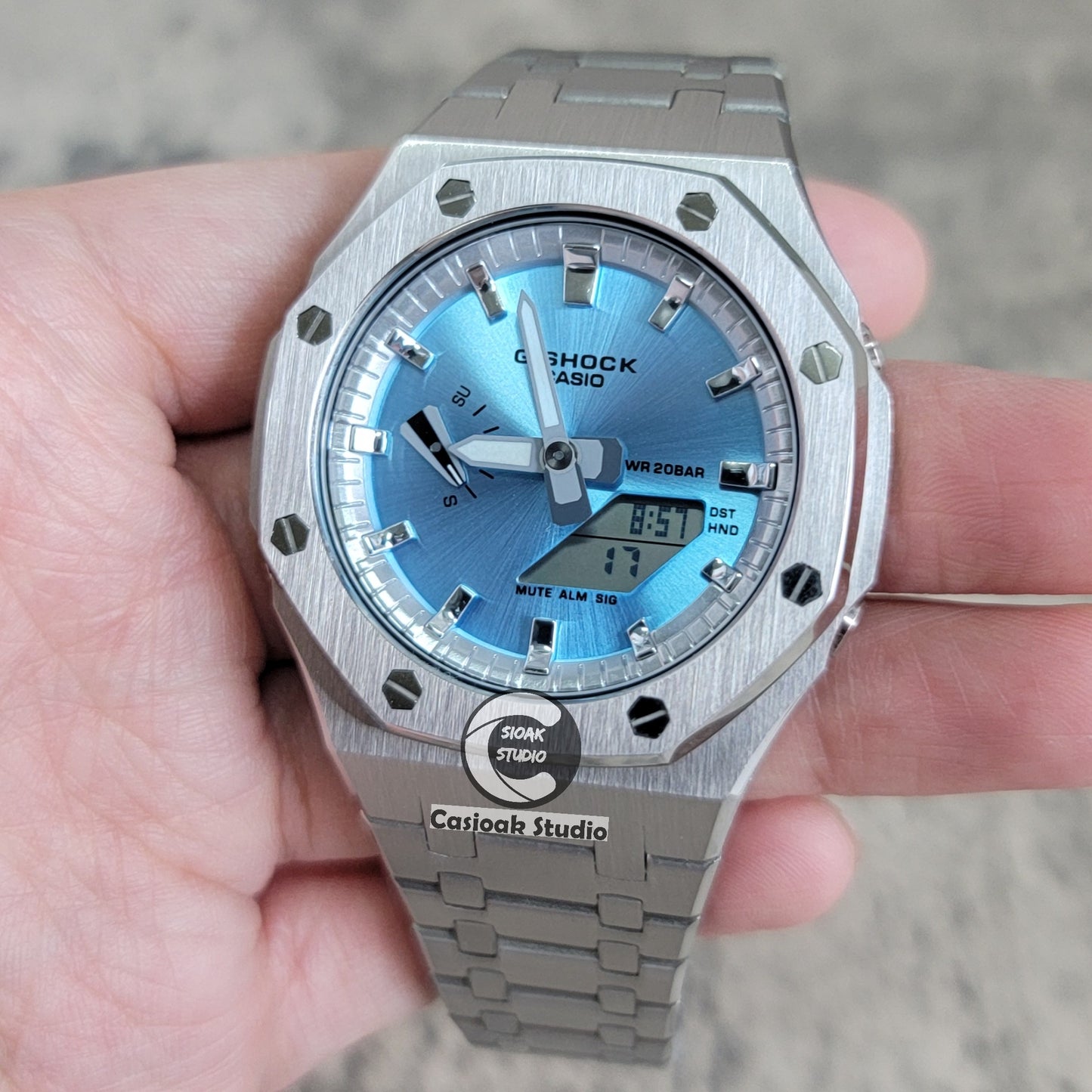 Casioak Mod Custom Casio G-Shock Royal Oak Custom Mens Luxury Metal Watches Tiffany Rainbow Ga 2100 Ga b2100