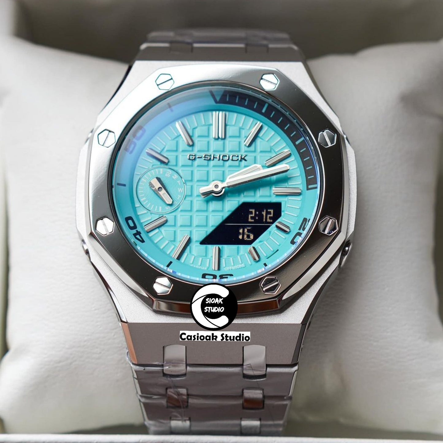 Casioak Mod Custom Casio G-Shock Royal Oak Custom Mens Luxury Metal Watches Tiffany Rainbow Ga 2100 Ga b2100