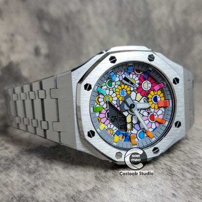 Casioak Mod Custom Casio G-Shock Royal Oak Custom Mens Luxury Metal Watches Tiffany Rainbow Ga 2100 Ga b2100