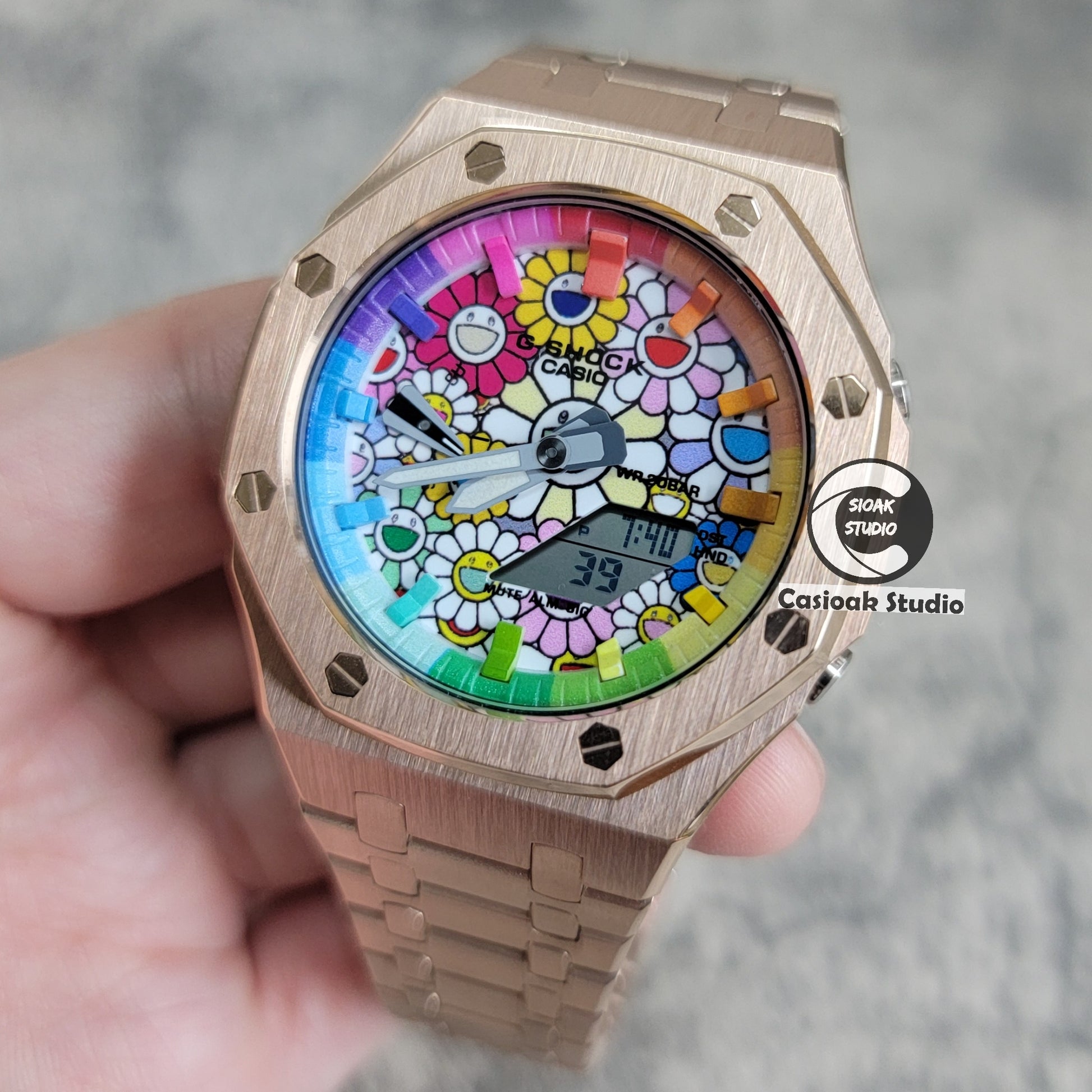 Casioak Mod Custom Casio G-Shock Royal Oak Custom Mens Luxury Metal Watches Tiffany Rainbow Ga 2100 Ga b2100