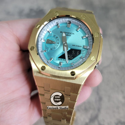 Casioak Mod Custom Casio G-Shock Royal Oak Custom Mens Luxury Metal Watches Tiffany Rainbow Ga 2100 Ga b2100