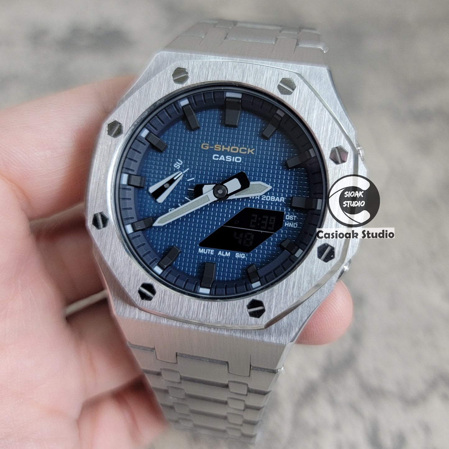 Casioak Mod Custom Casio G-Shock Royal Oak Custom Mens Luxury Metal Watches Tiffany Rainbow Ga 2100 Ga b2100