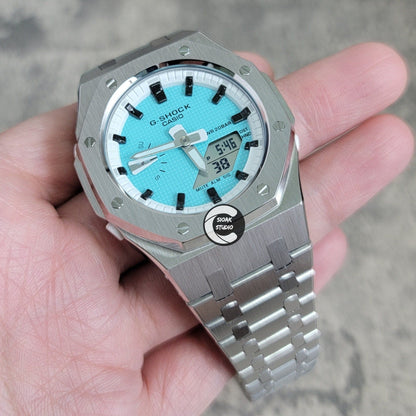 Casioak Mod Custom Casio G-Shock Royal Oak Custom Mens Luxury Metal Watches Tiffany Rainbow Ga 2100 Ga b2100