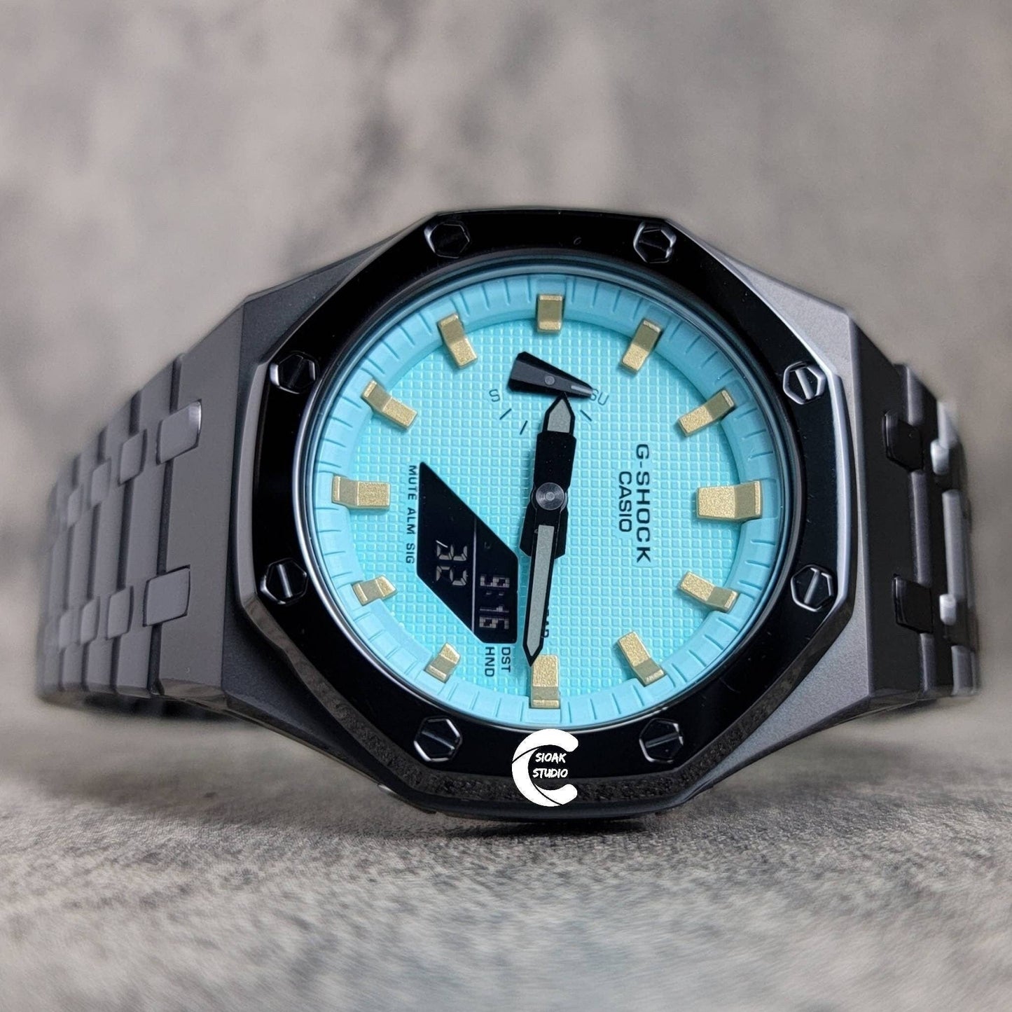 Casioak Mod Custom Casio G-Shock Royal Oak Custom Mens Luxury Metal Watches Tiffany Rainbow Ga 2100 Ga b2100