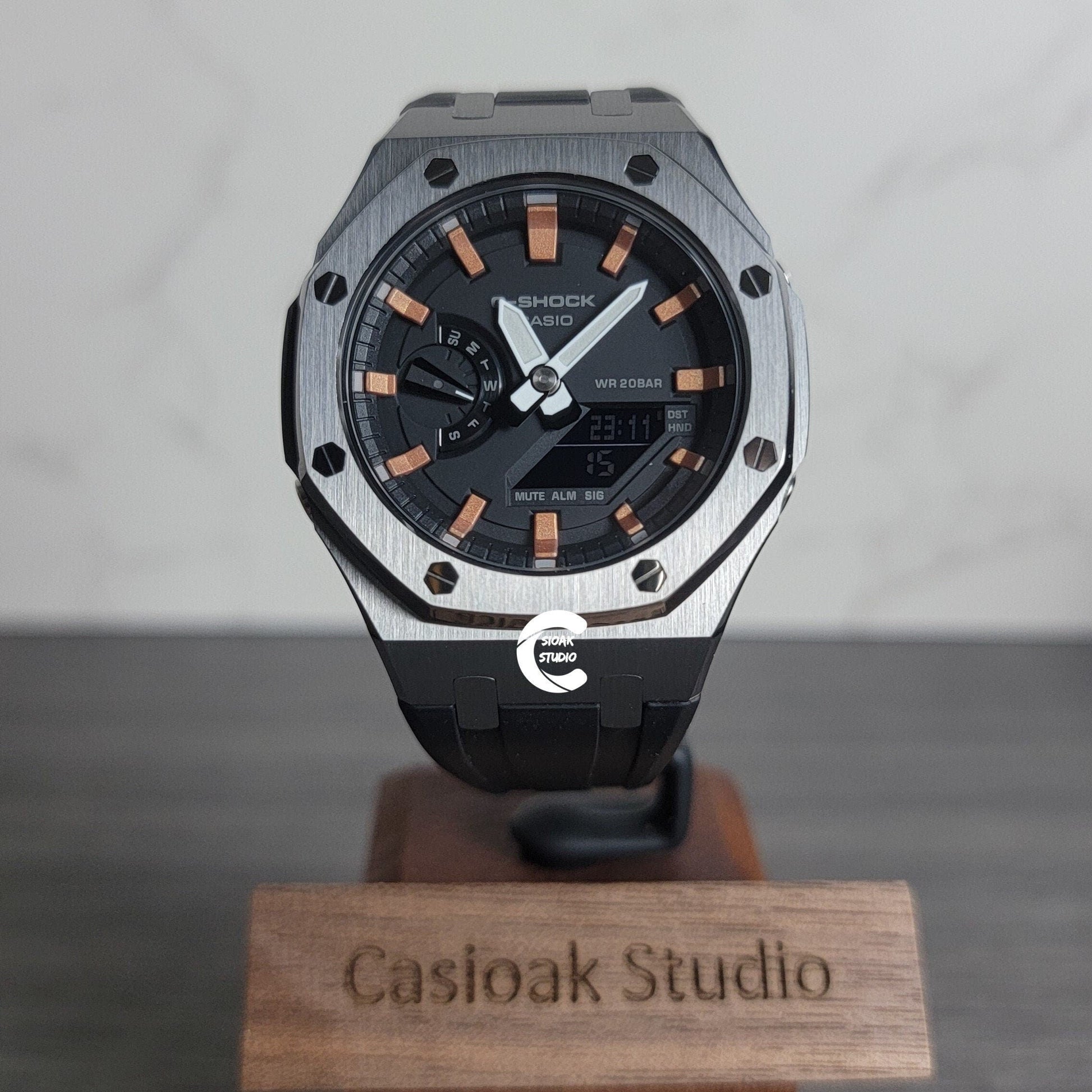 Casioak Mod Custom Casio G-Shock Royal Oak Custom Mens Luxury Metal Watches Tiffany Rainbow Ga 2100 Ga b2100