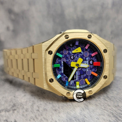 Casioak Mod Custom Casio G-Shock Royal Oak Custom Mens Luxury Metal Watches Tiffany Rainbow Ga 2100 Ga b2100