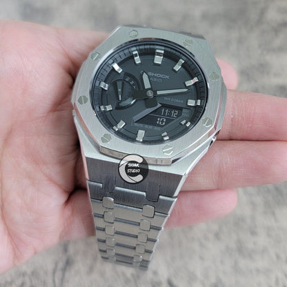 Casioak Mod Custom Casio G-Shock Royal Oak Custom Mens Luxury Metal Watches Tiffany Rainbow Ga 2100 Ga b2100