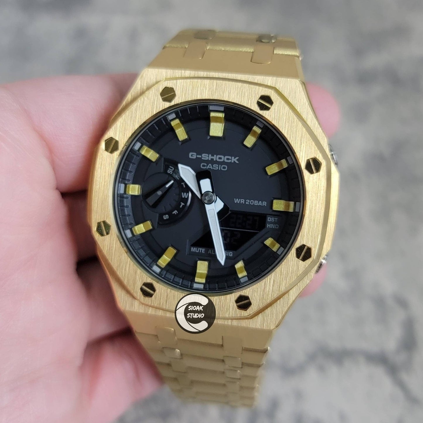 Casioak Mod Custom Casio G-Shock Royal Oak Custom Mens Luxury Metal Watches Tiffany Rainbow Ga 2100 Ga b2100