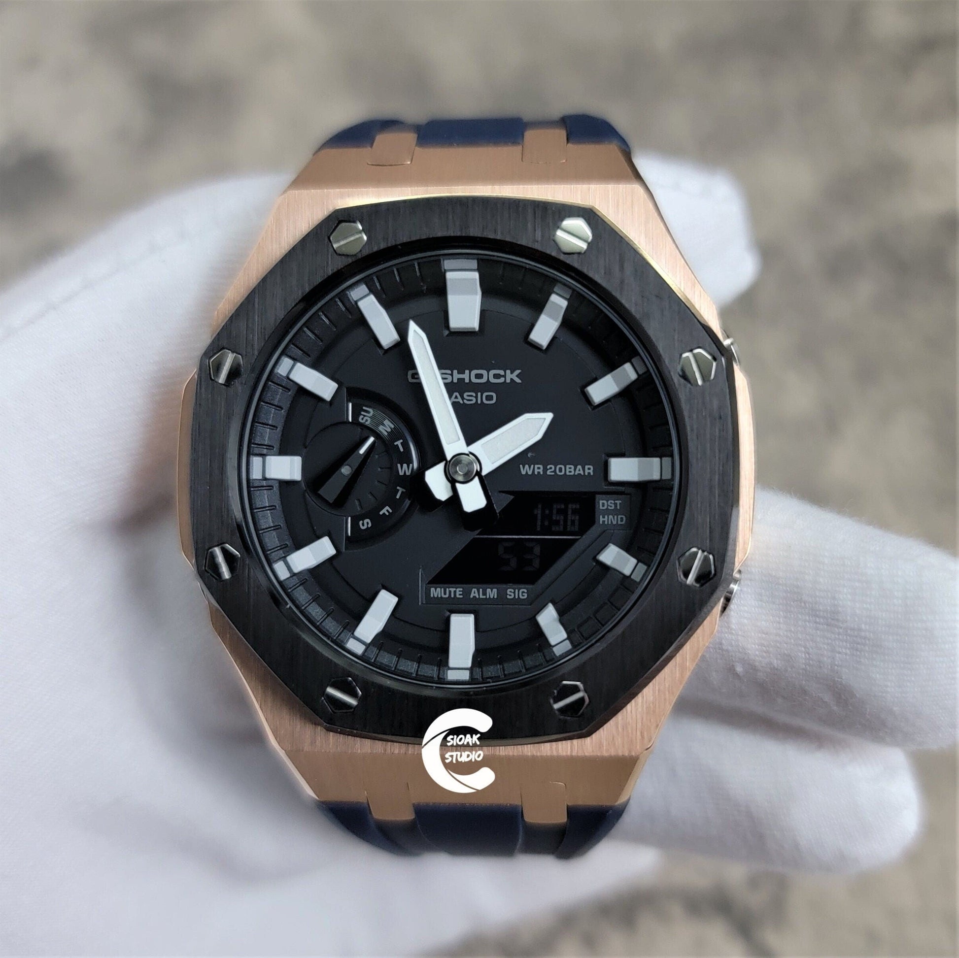 Casioak Mod Custom Casio G-Shock Royal Oak Custom Mens Luxury Metal Watches Tiffany Rainbow Ga 2100 Ga b2100