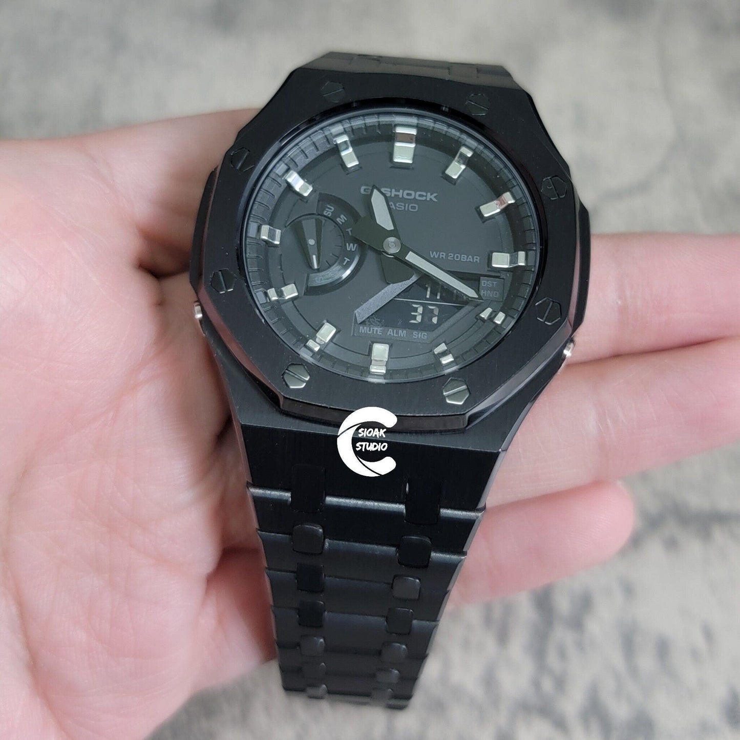 Casioak Mod Custom Casio G-Shock Royal Oak Custom Mens Luxury Metal Watches Tiffany Rainbow Ga 2100 Ga b2100