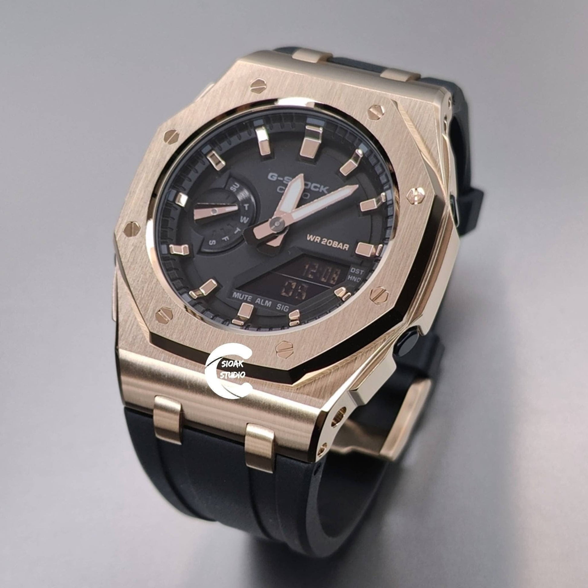 Casioak Mod Custom Casio G-Shock Royal Oak Custom Mens Luxury Metal Watches Tiffany Rainbow Ga 2100 Ga b2100