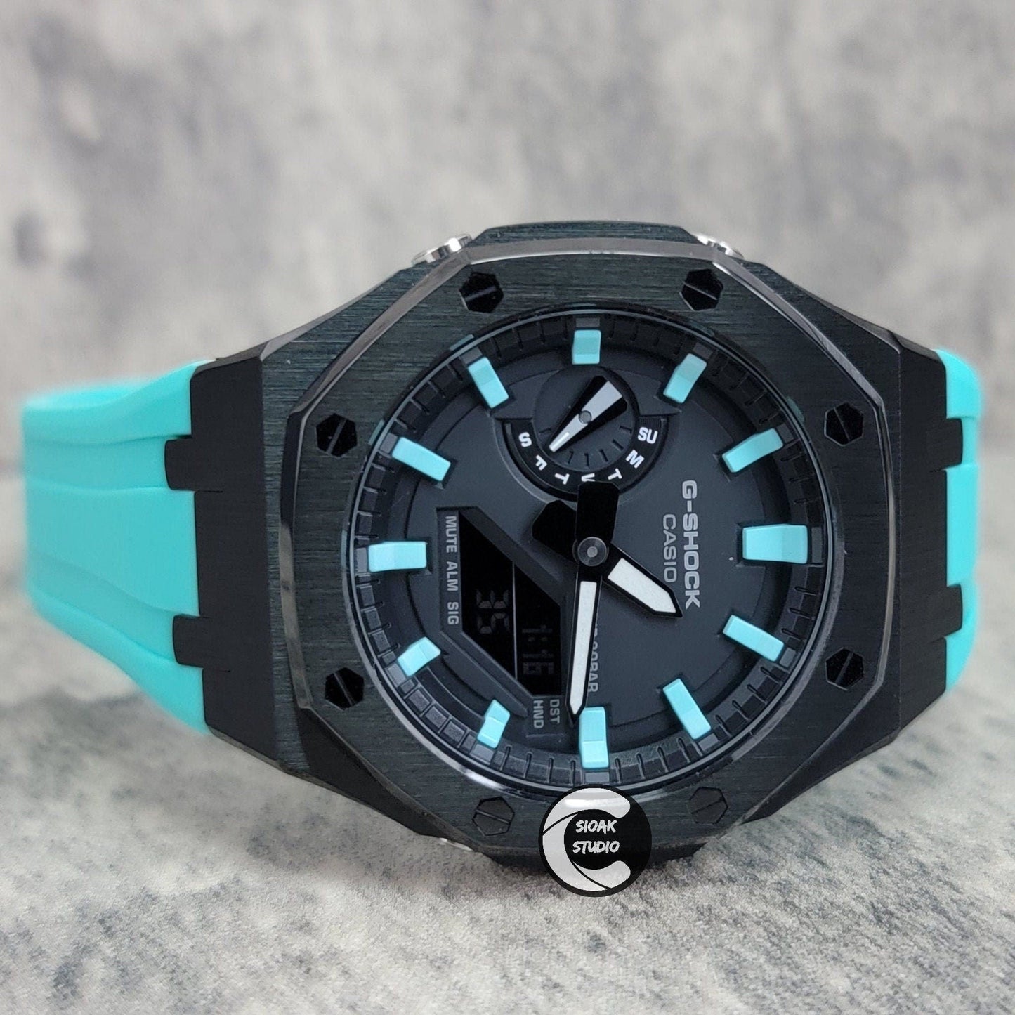 Casioak Mod Custom Casio G-Shock Royal Oak Custom Mens Luxury Metal Watches Tiffany Rainbow Ga 2100 Ga b2100