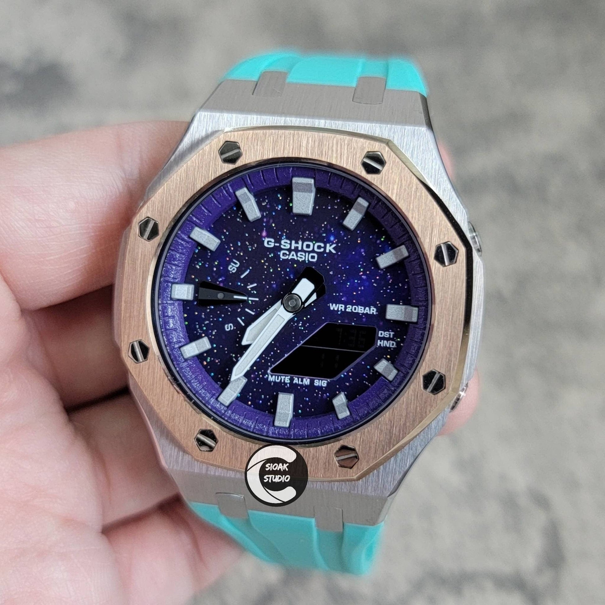 Casioak Mod Custom Casio G-Shock Royal Oak Custom Mens Luxury Metal Watches Tiffany Rainbow Ga 2100 Ga b2100