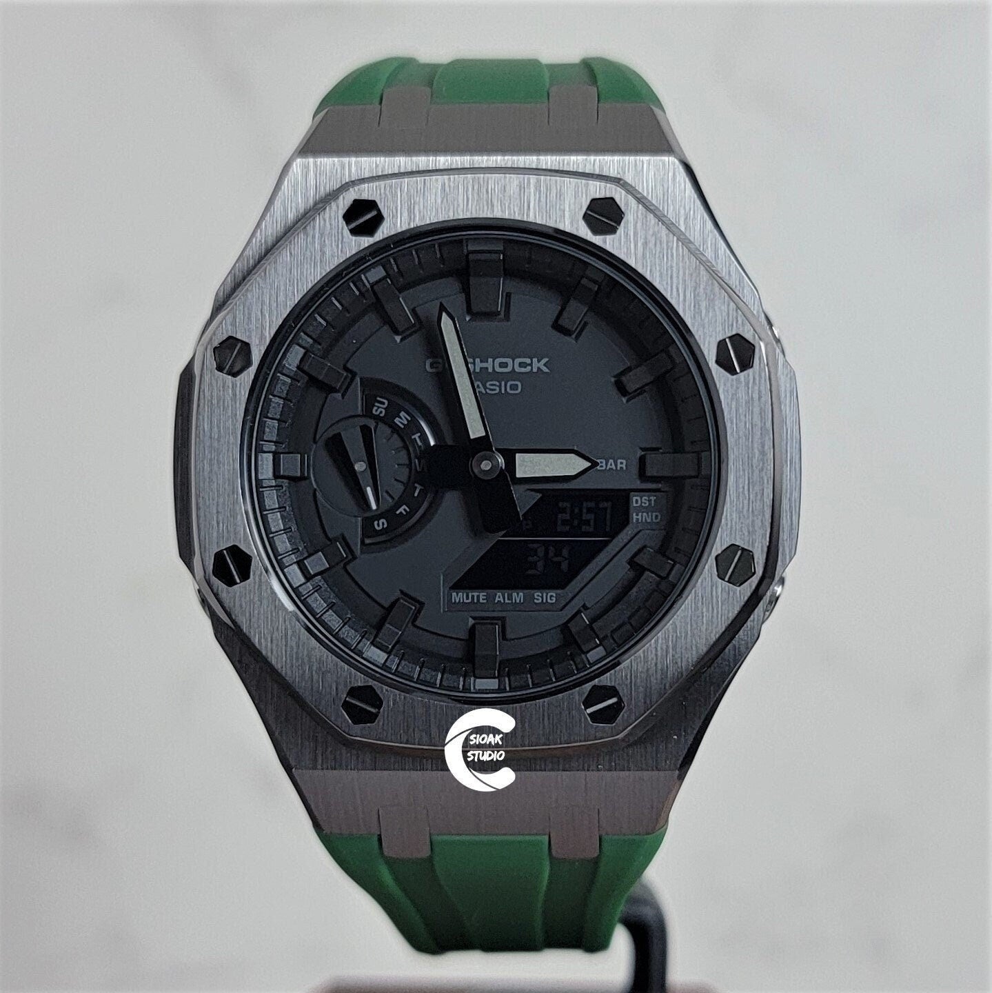 Casioak Mod Custom Casio G-Shock Royal Oak Custom Mens Luxury Metal Watches Tiffany Rainbow Ga 2100 Ga b2100