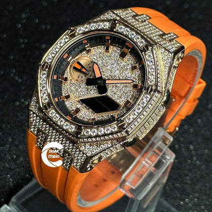 Casioak Mod Custom Casio G-Shock Royal Oak Custom Mens Luxury Metal Watches Tiffany Rainbow Ga 2100 Ga b2100