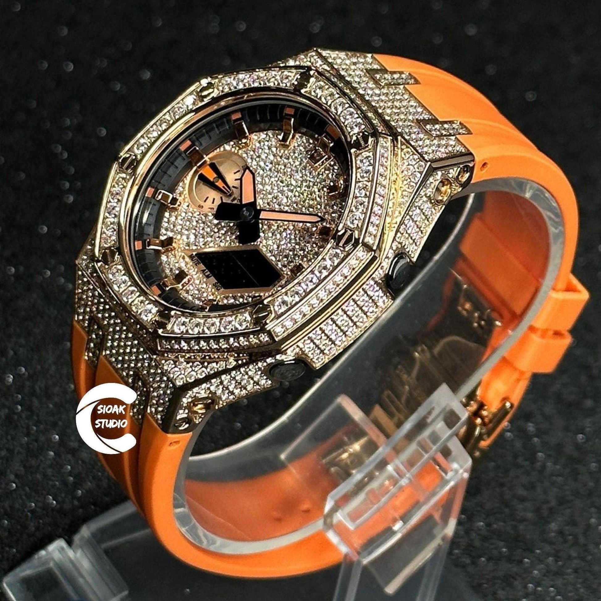 Casioak Mod Custom Casio G-Shock Royal Oak Custom Mens Luxury Metal Watches Tiffany Rainbow Ga 2100 Ga b2100