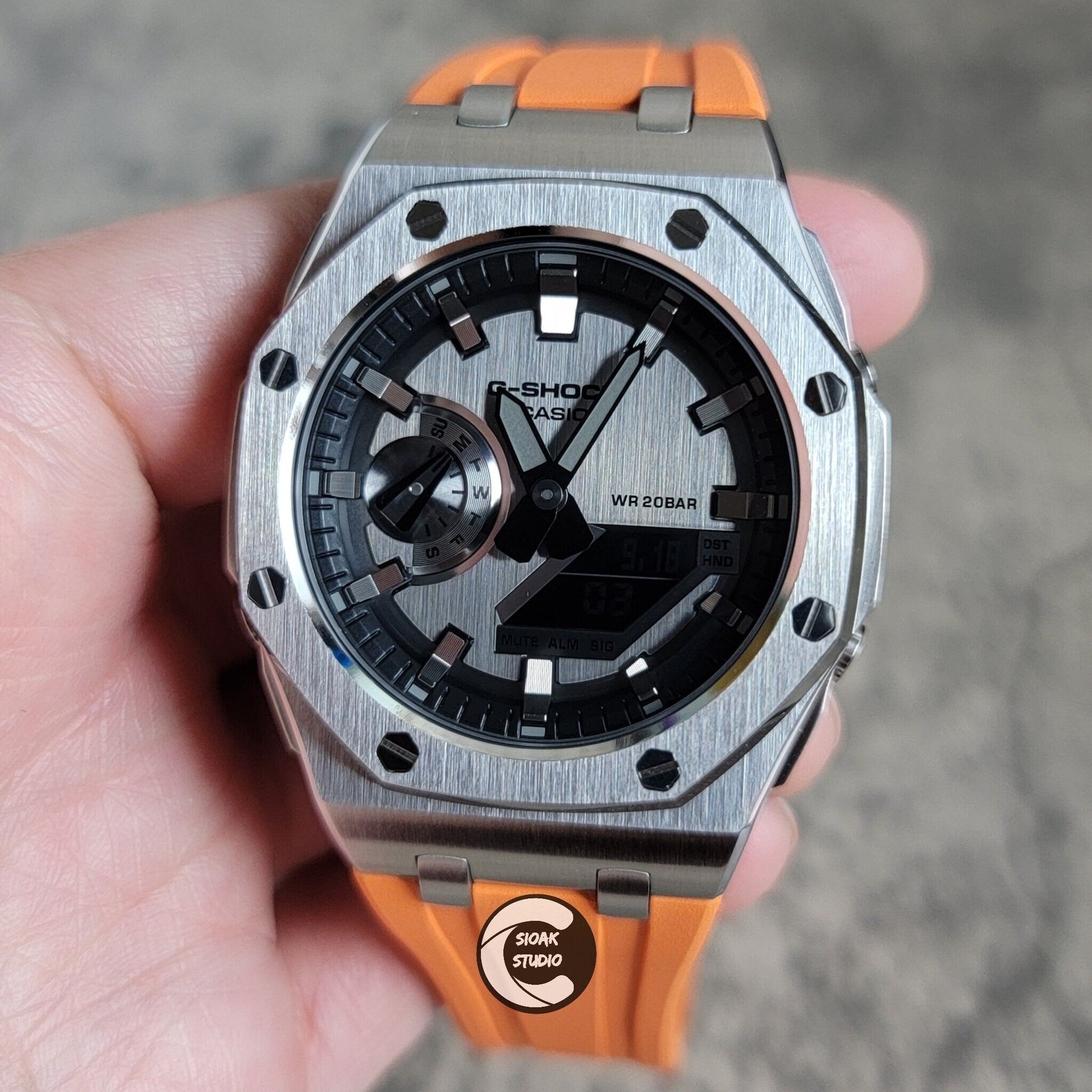 Casioak Mod Custom Casio G-Shock Royal Oak Custom Mens Luxury Metal Watches Tiffany Rainbow Ga 2100 Ga b2100