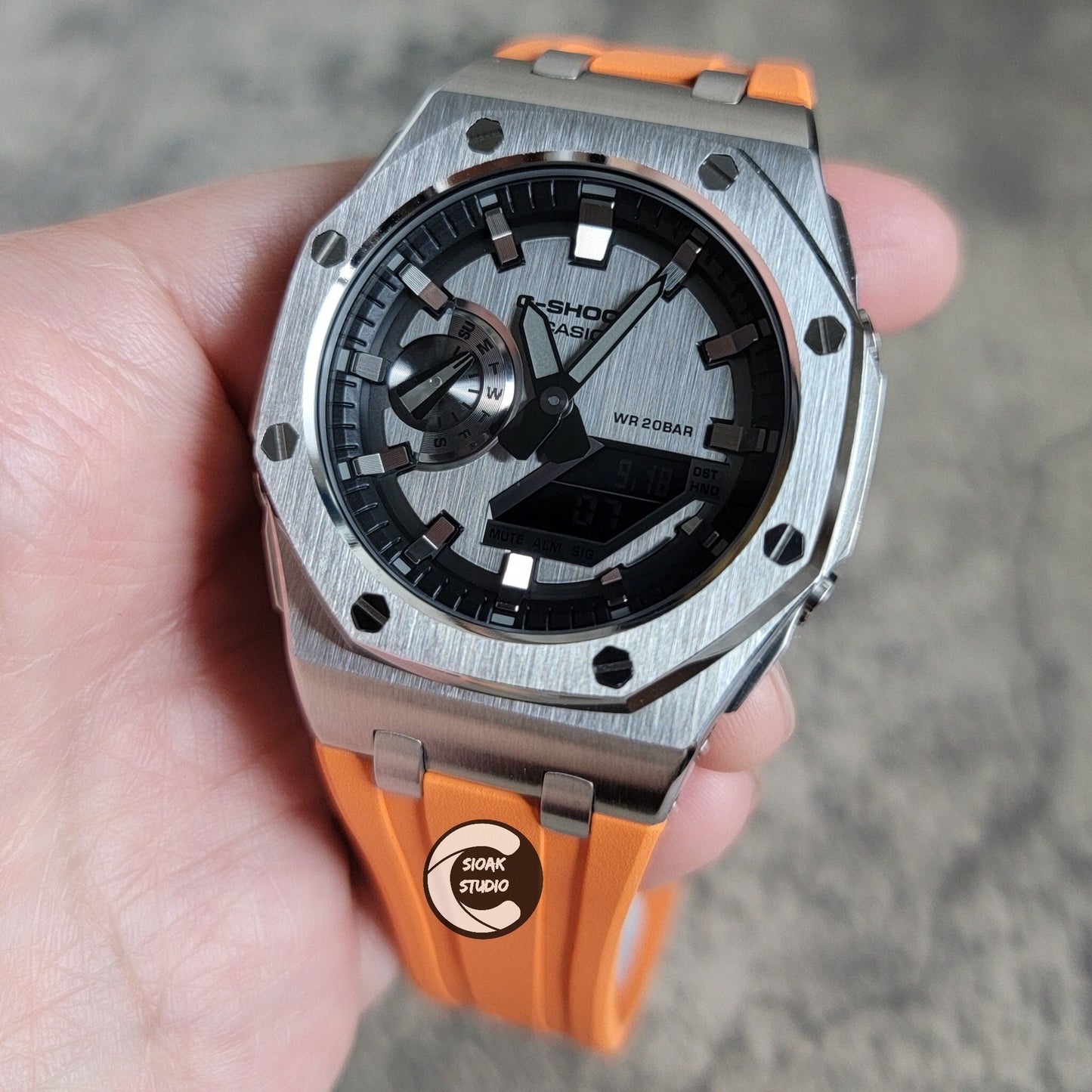 Casioak Mod Custom Casio G-Shock Royal Oak Custom Mens Luxury Metal Watches Tiffany Rainbow Ga 2100 Ga b2100