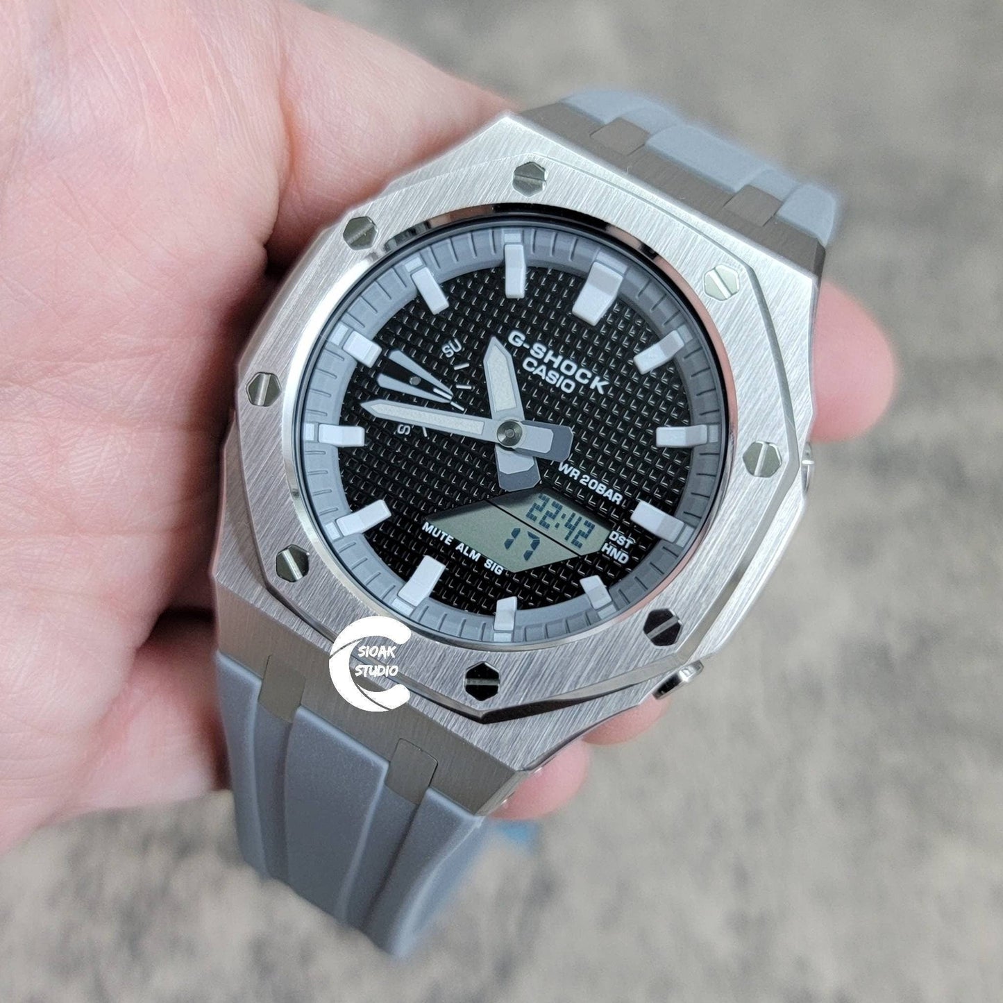 Casioak Mod Custom Casio G-Shock Royal Oak Custom Mens Luxury Metal Watches Tiffany Rainbow Ga 2100 Ga b2100