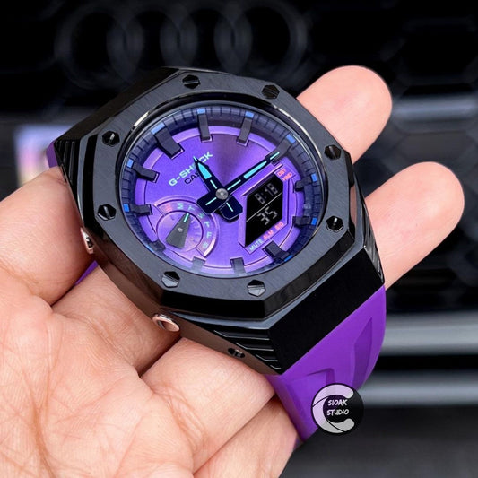 Casioak Mod Custom Casio G-Shock Royal Oak Custom Mens Luxury Metal Watches Tiffany Rainbow Ga 2100 Ga b2100