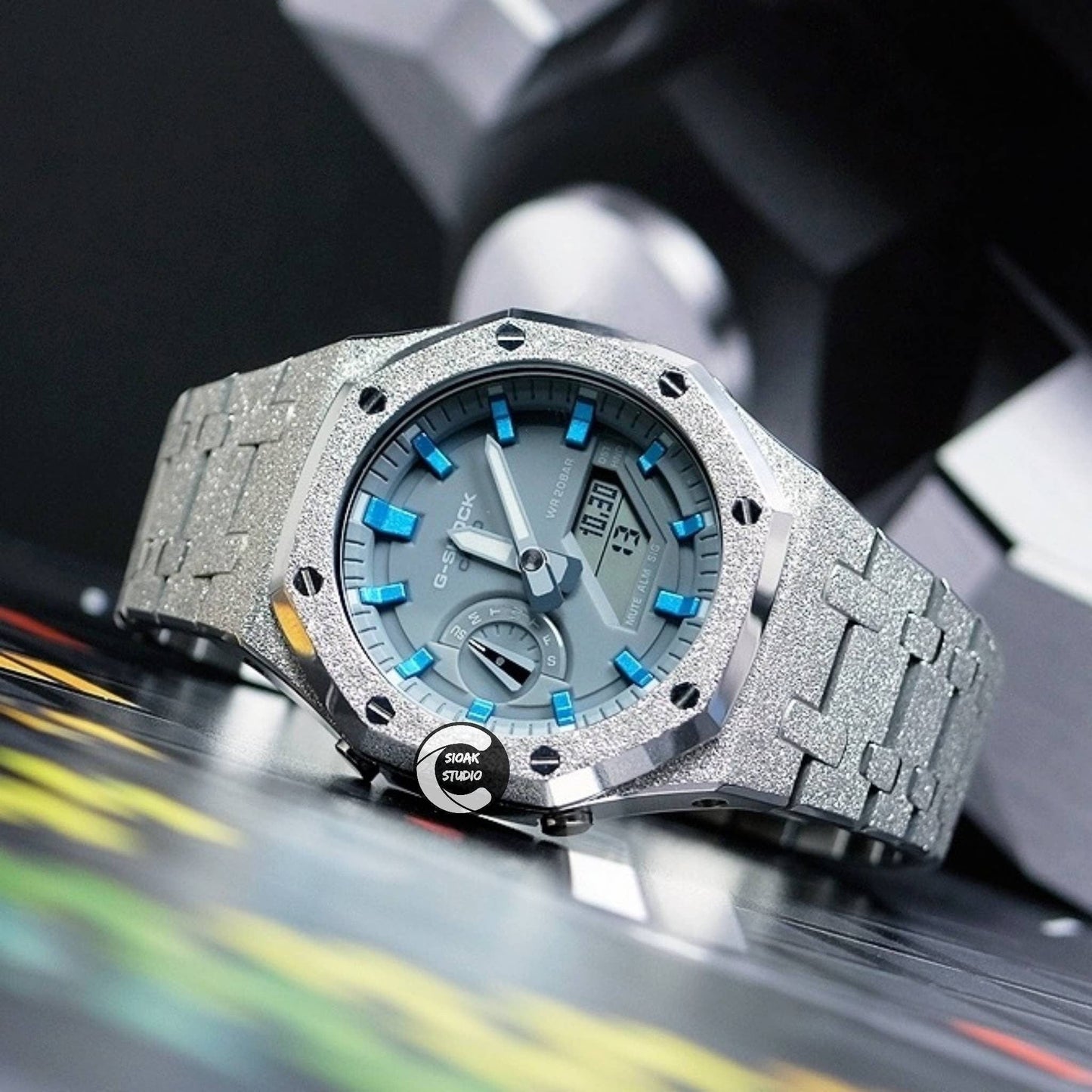 Casioak Mod Custom Casio G-Shock Royal Oak Custom Mens Luxury Metal Watches Tiffany Rainbow Ga 2100 Ga b2100