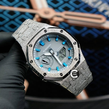 Casioak Mod Custom Casio G-Shock Royal Oak Custom Mens Luxury Metal Watches Tiffany Rainbow Ga 2100 Ga b2100