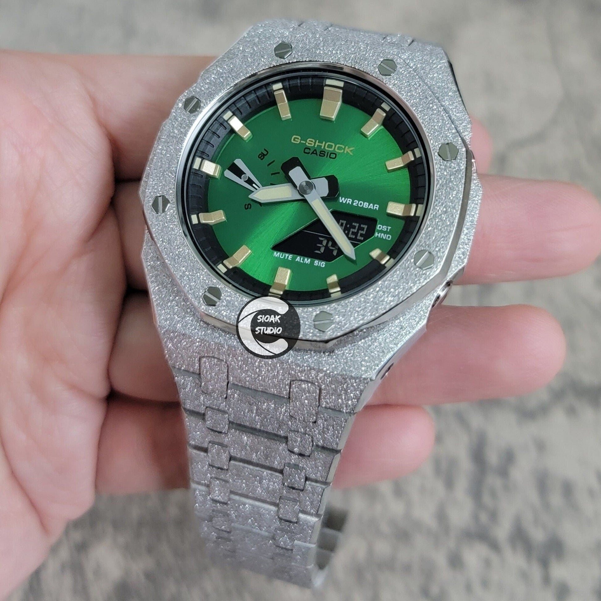 Casioak Mod Custom Casio G-Shock Royal Oak Custom Mens Luxury Metal Watches Tiffany Rainbow Ga 2100 Ga b2100