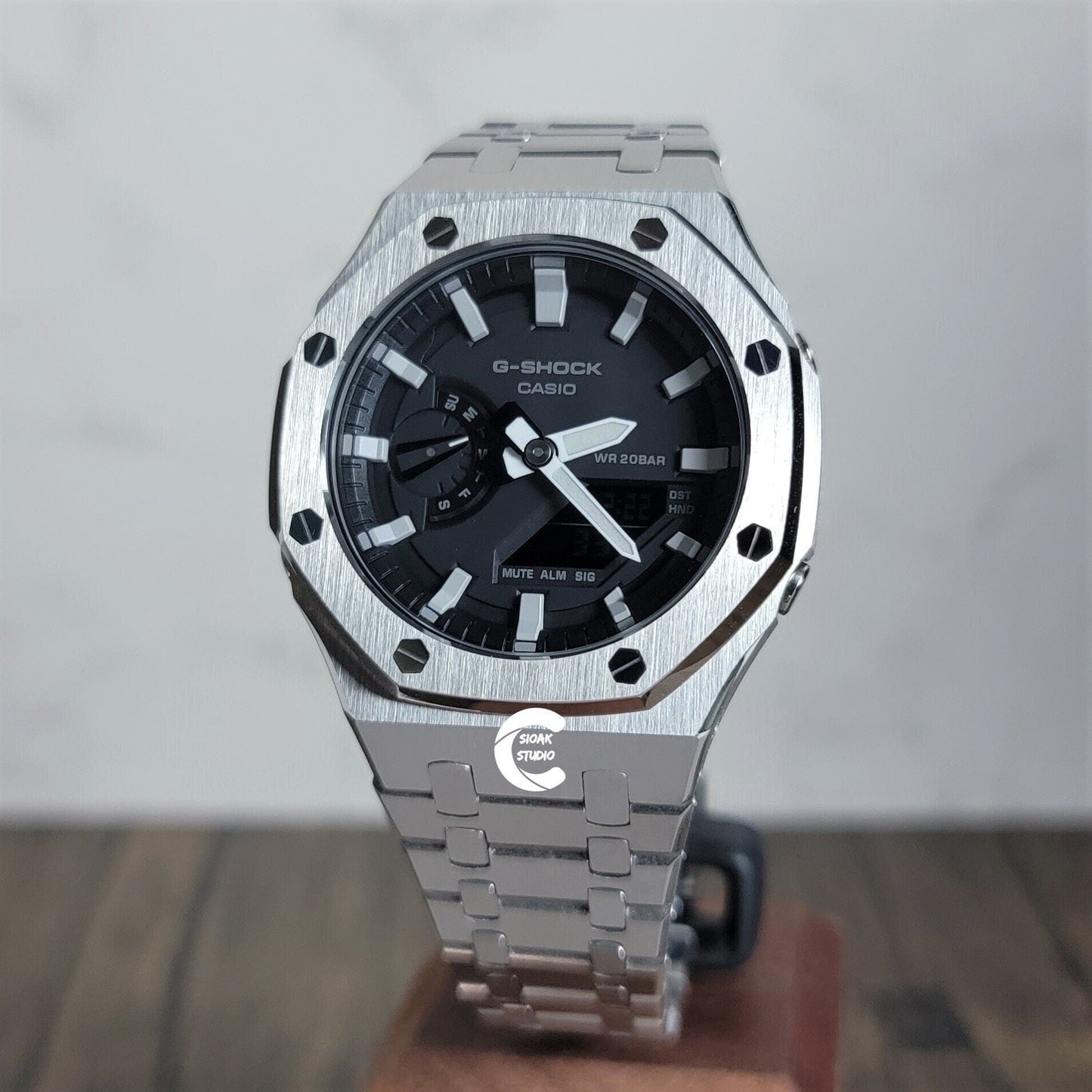 Casioak Mod Custom Casio G-Shock Royal Oak Custom Mens Luxury Metal Watches Tiffany Rainbow Ga 2100 Ga b2100