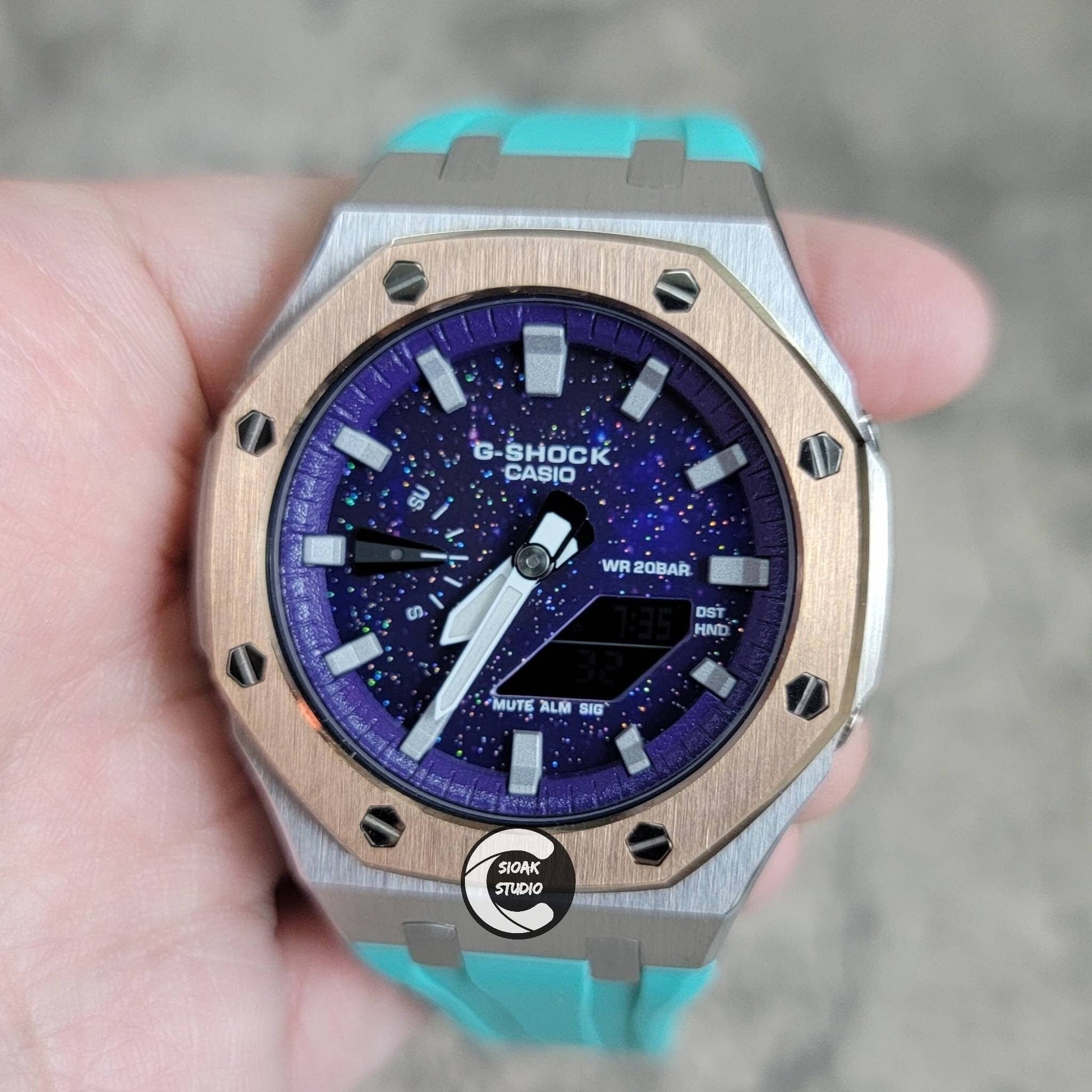 Casioak Mod Custom Casio G-Shock Royal Oak Custom Mens Luxury Metal Watches Tiffany Rainbow Ga 2100 Ga b2100