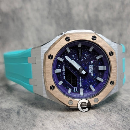 Casioak Mod Custom Casio G-Shock Royal Oak Custom Mens Luxury Metal Watches Tiffany Rainbow Ga 2100 Ga b2100