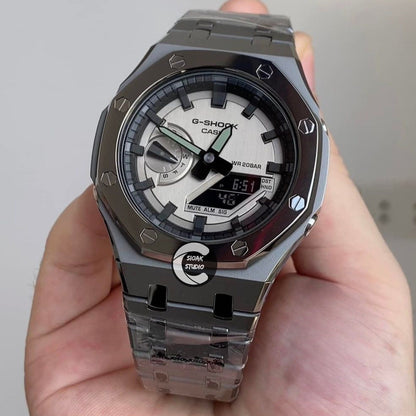 Casioak Mod Custom Casio G-Shock Royal Oak Custom Mens Luxury Metal Watches Tiffany Rainbow Ga 2100 Ga b2100