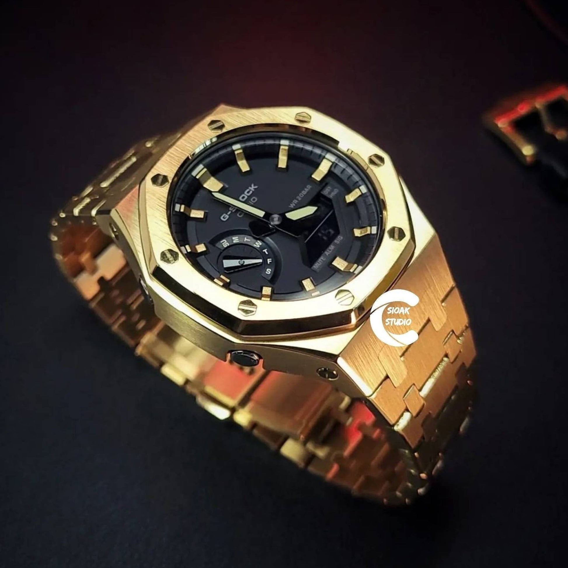 Casioak Mod Custom Casio G-Shock Royal Oak Custom Mens Luxury Metal Watches Tiffany Rainbow Ga 2100 Ga b2100