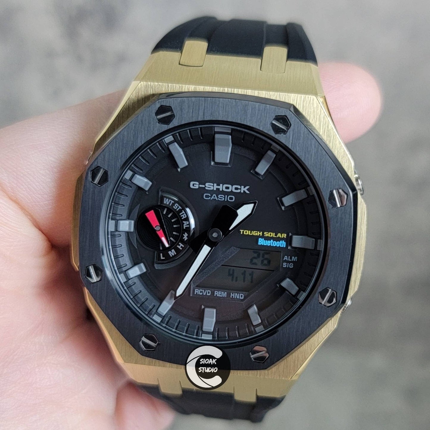 Casioak Mod Custom Casio G-Shock Royal Oak Custom Mens Luxury Metal Watches Tiffany Rainbow Ga 2100 Ga b2100