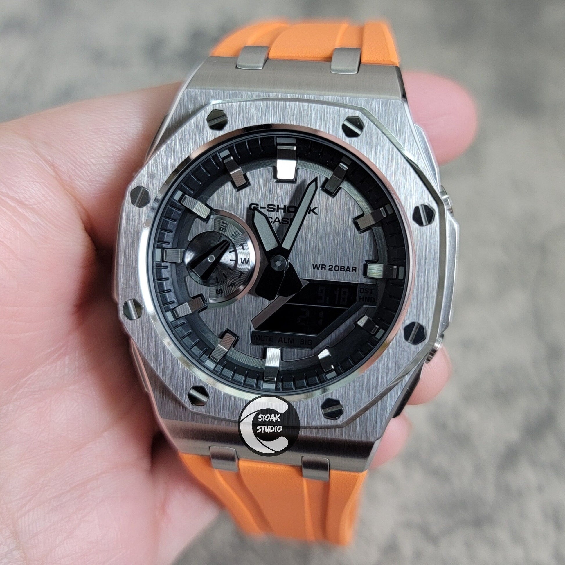 Casioak Mod Custom Casio G-Shock Royal Oak Custom Mens Luxury Metal Watches Tiffany Rainbow Ga 2100 Ga b2100