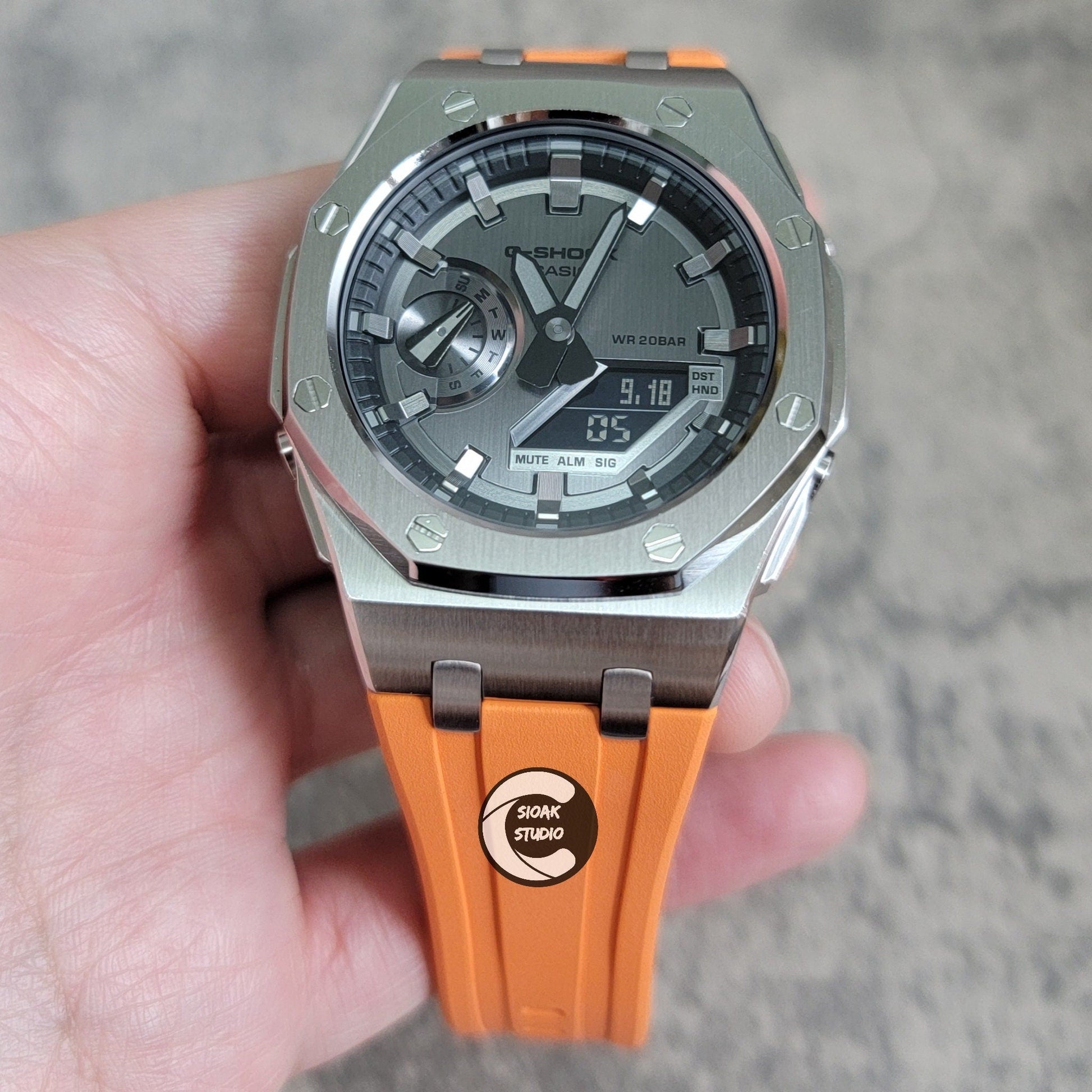 Casioak Mod Custom Casio G-Shock Royal Oak Custom Mens Luxury Metal Watches Tiffany Rainbow Ga 2100 Ga b2100