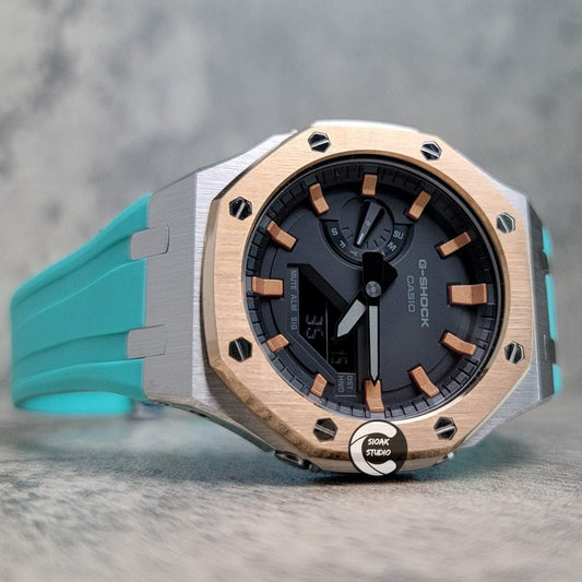 Casioak Mod Custom Casio G-Shock Royal Oak Custom Mens Luxury Metal Watches Tiffany Rainbow Ga 2100 Ga b2100