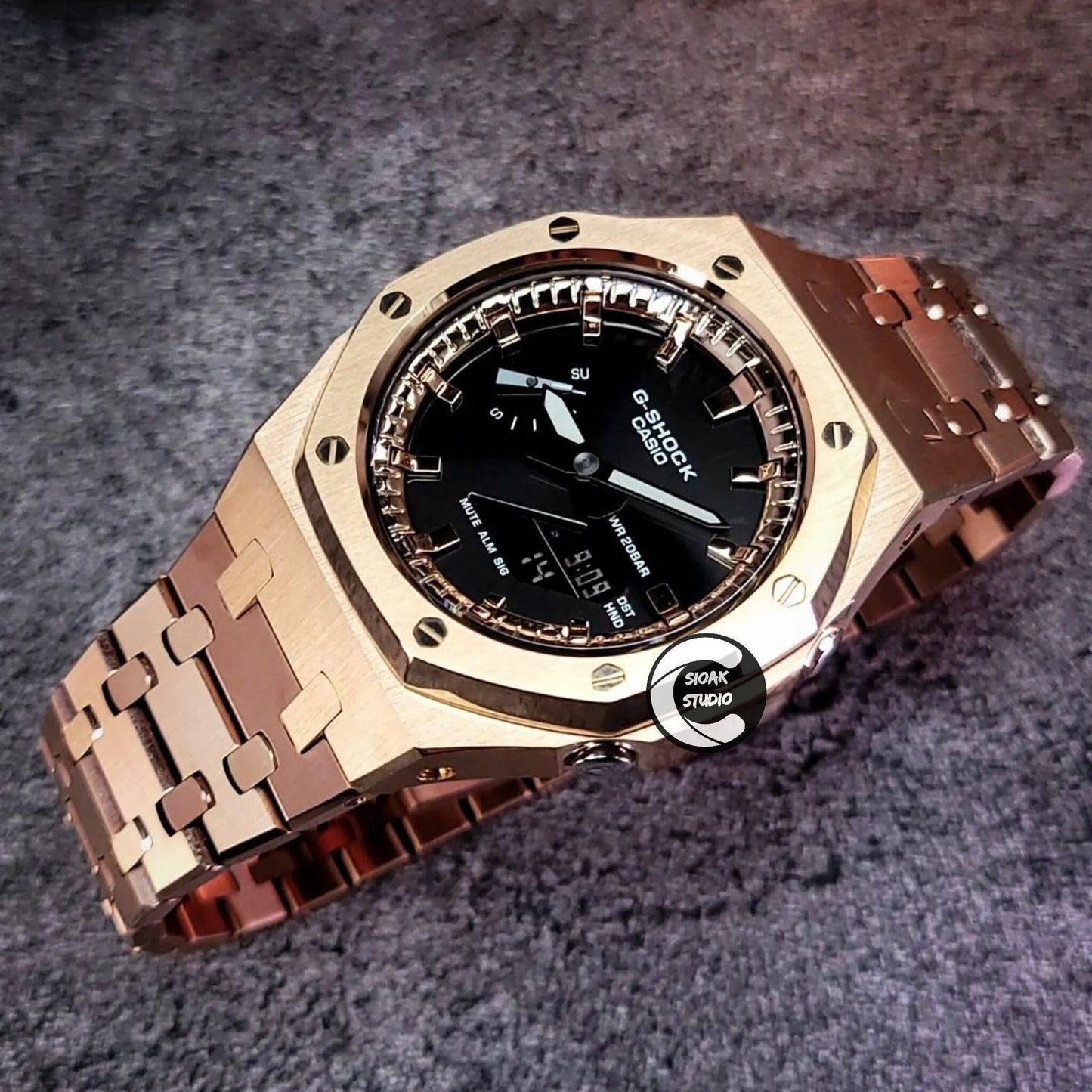 Casioak Mod Custom Casio G-Shock Royal Oak Custom Mens Luxury Metal Watches Tiffany Rainbow Ga 2100 Ga b2100