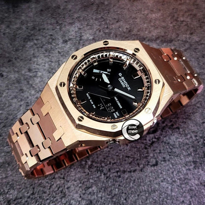 Casioak Mod Custom Casio G-Shock Royal Oak Custom Mens Luxury Metal Watches Tiffany Rainbow Ga 2100 Ga b2100