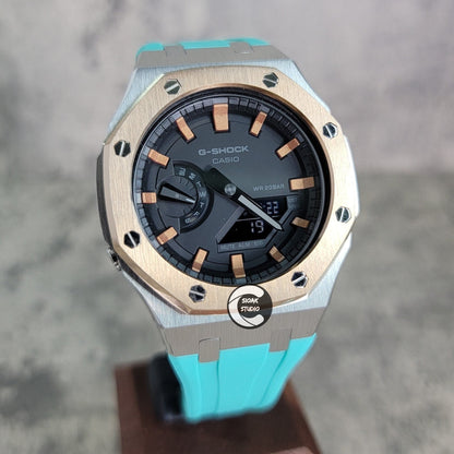 Casioak Mod Custom Casio G-Shock Royal Oak Custom Mens Luxury Metal Watches Tiffany Rainbow Ga 2100 Ga b2100