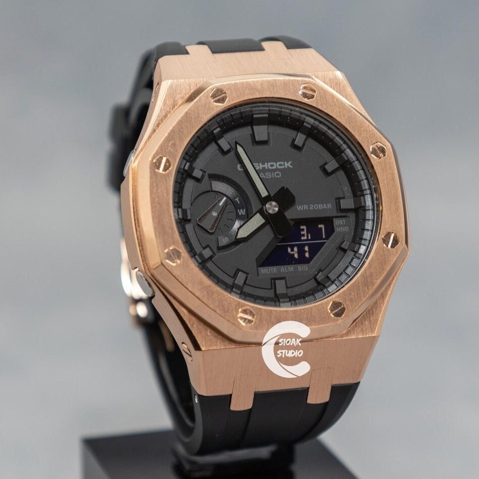 Casioak Mod Custom Casio G-Shock Royal Oak Custom Mens Luxury Metal Watches Tiffany Rainbow Ga 2100 Ga b2100