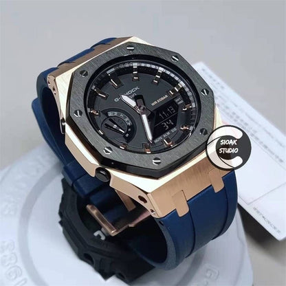 Casioak Mod Custom Casio G-Shock Royal Oak Custom Mens Luxury Metal Watches Tiffany Rainbow Ga 2100 Ga b2100