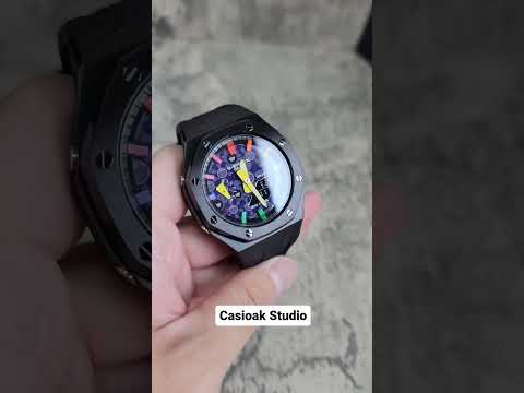Casio G-shock Casioak / Casio oak - custom mod - rainbow for $282