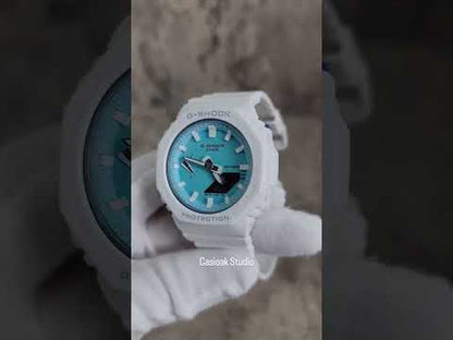 Casioak Mod Watch White Case Plastic Strap Tiffany white Time Mark Tiffany Blue Dial 42mm