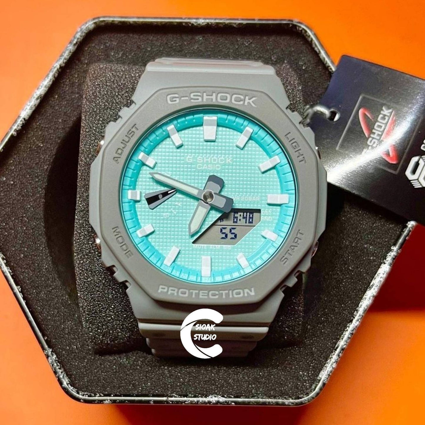 Casioak Mod Custom Casio G-Shock Royal Oak Custom Mens Luxury Metal Watches Tiffany Rainbow Ga 2100 Ga b2100